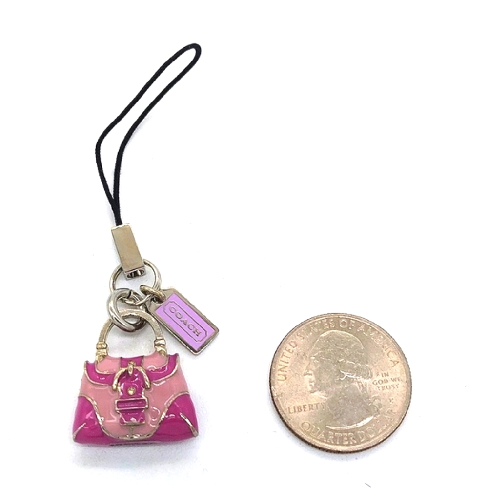 Vintage COACH Pink Mini Purse Keychain Lanyard, Y2K Purse Charm - Picture 6 of 10